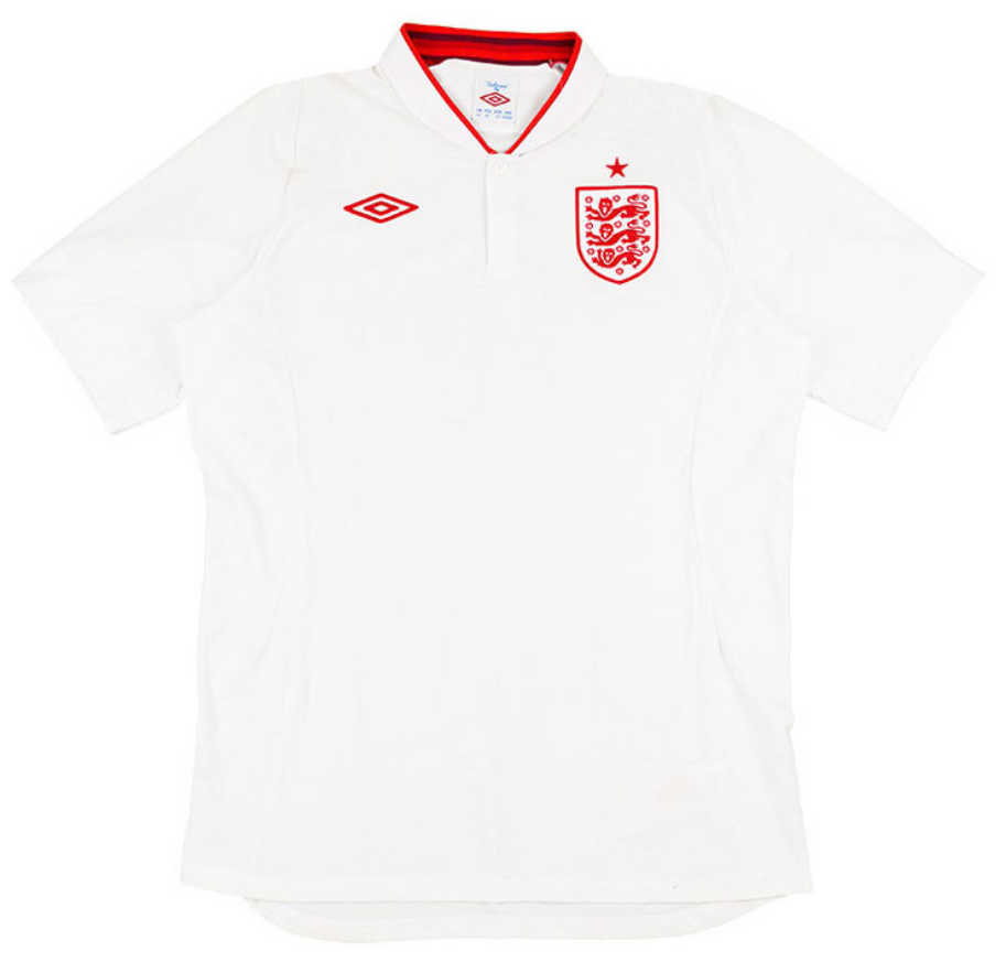 2012 England Retro Home White Soccer Jersey Shirt